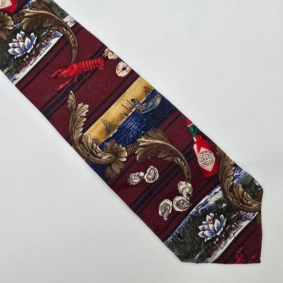 VTG Tabasco Crawfish Men's Silk Tie 4x58 - Picture 1 of 8
